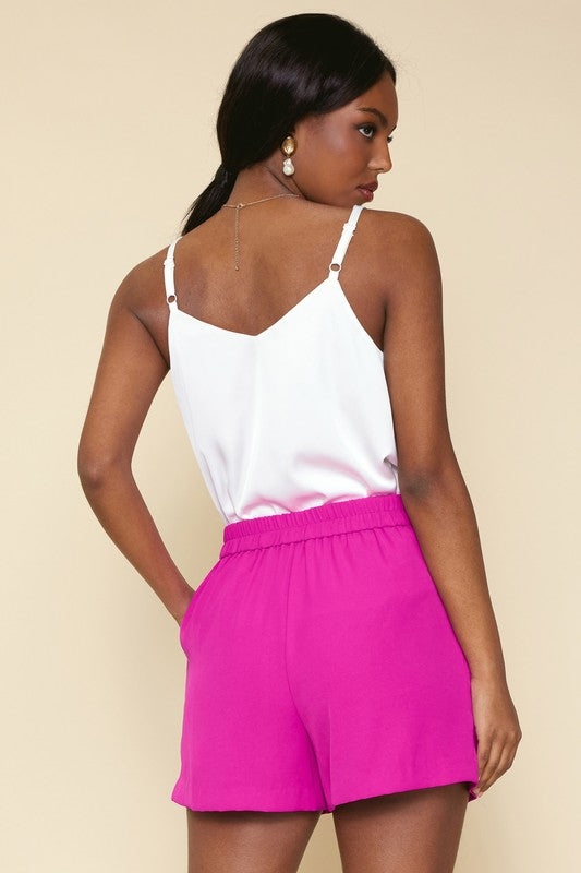 Recycled Polyester Tailored Shorts (Violet Magenta)