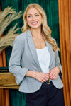 3/4 Ruffle Sleeve Blazer (Grey)