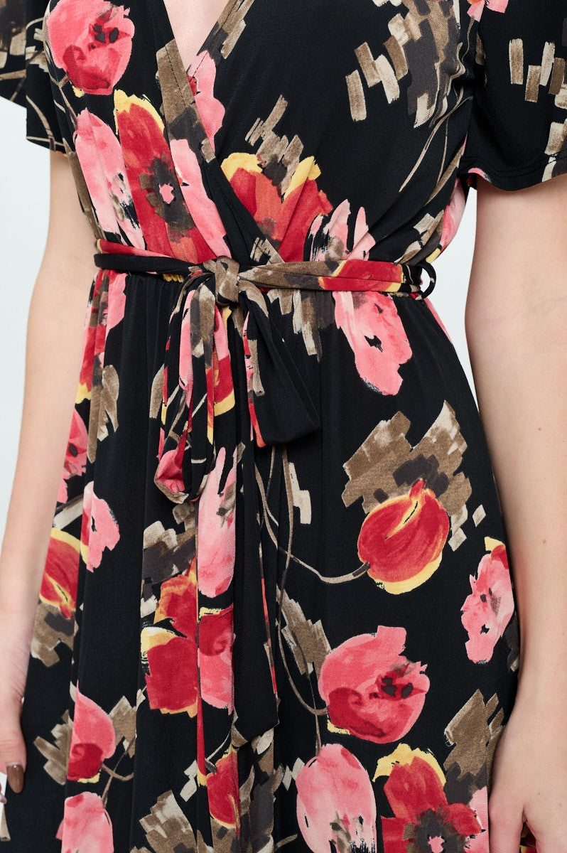 Floral Print High-Lo Maxi Dress