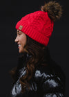 Watermelon Cable Knit Pom Hat