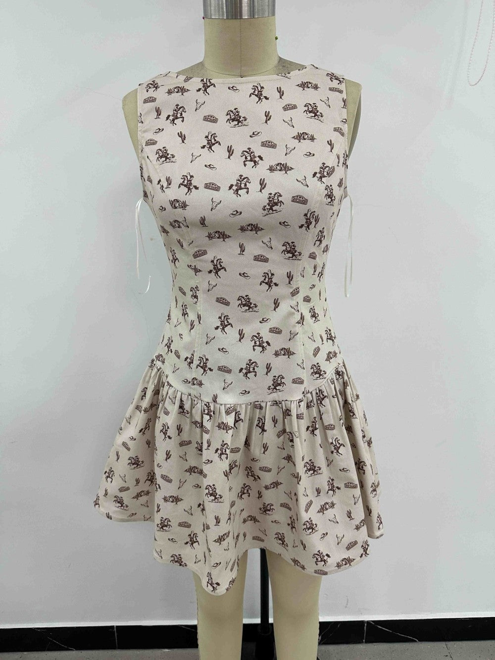 Western Print Mini Dress (1X - 3X)