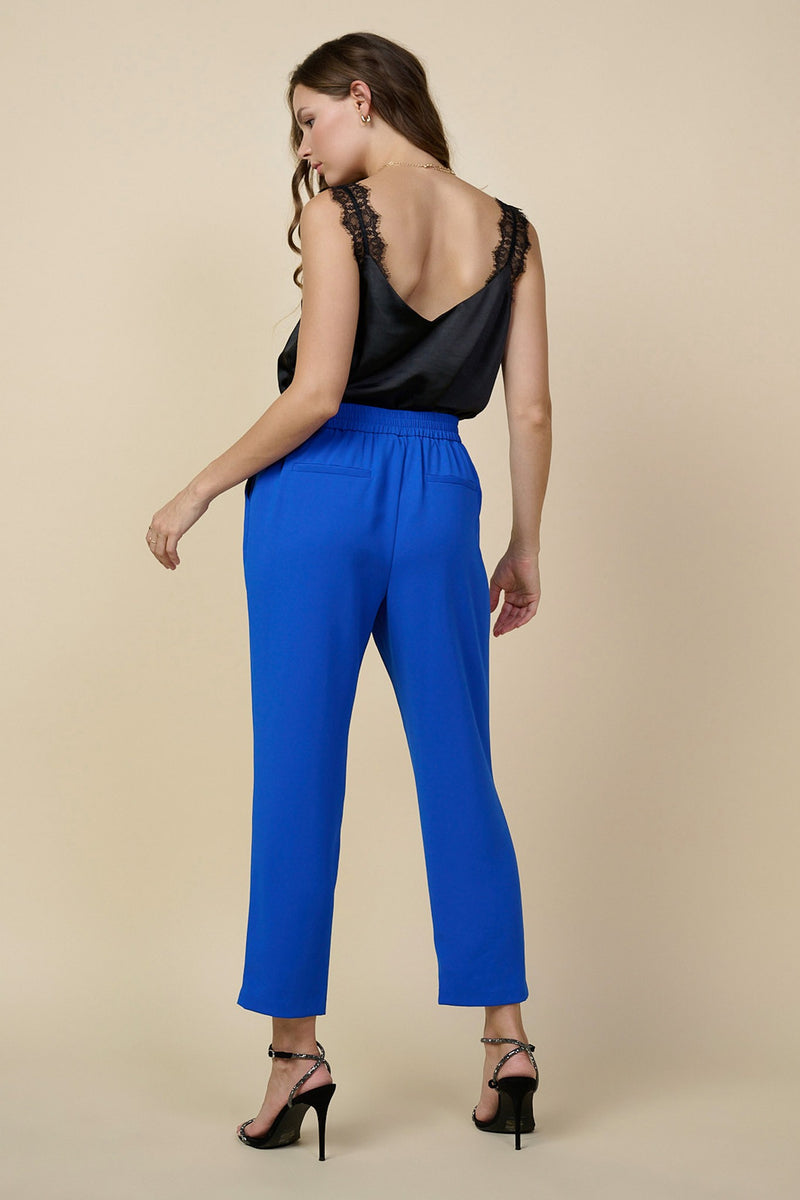 Recycled Polyester Tapered Leg Pants (Electric Blue)