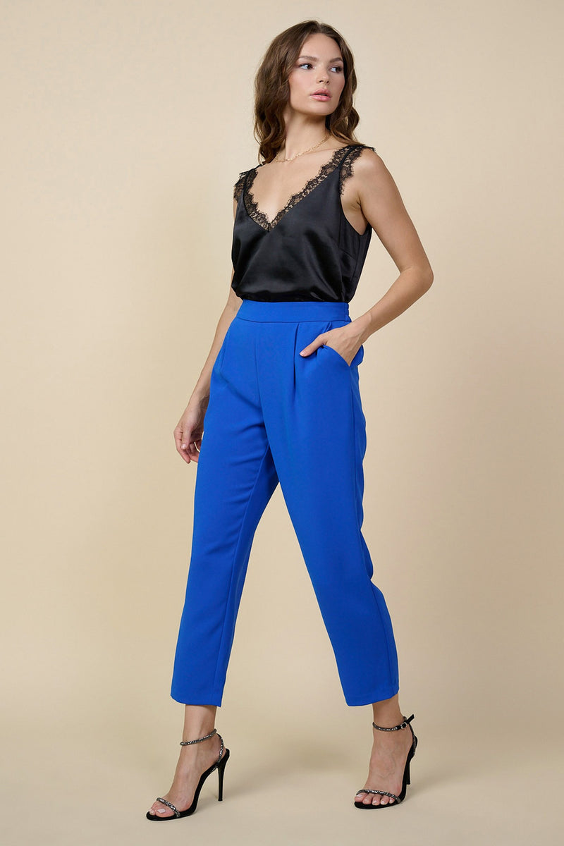 Recycled Polyester Tapered Leg Pants (Electric Blue)