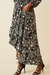 Floral Print Asymetric Hem Dress (Plus Size)