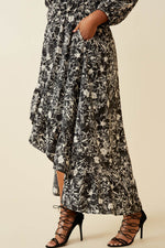 Floral Print Asymetric Hem Dress (Plus Size)