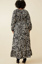 Floral Print Asymetric Hem Dress (Plus Size)