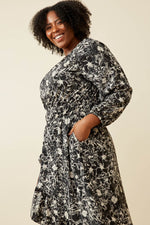 Floral Print Asymetric Hem Dress (Plus Size)