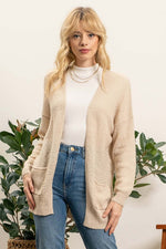 Lightweight Open Cardigan (Light Taupe)