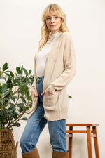 Lightweight Open Cardigan (Light Taupe)