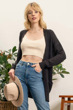 Lightweight Open Cardigan (Black)