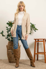 Lightweight Open Cardigan (Light Taupe)