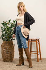 Lightweight Open Cardigan (Black)