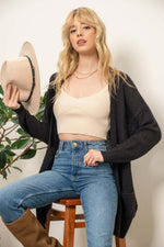 Lightweight Open Cardigan (Black)