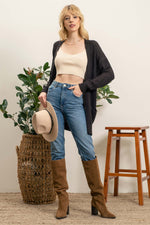 Lightweight Open Cardigan (Black)