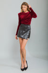 Zipper Back Velvet Top