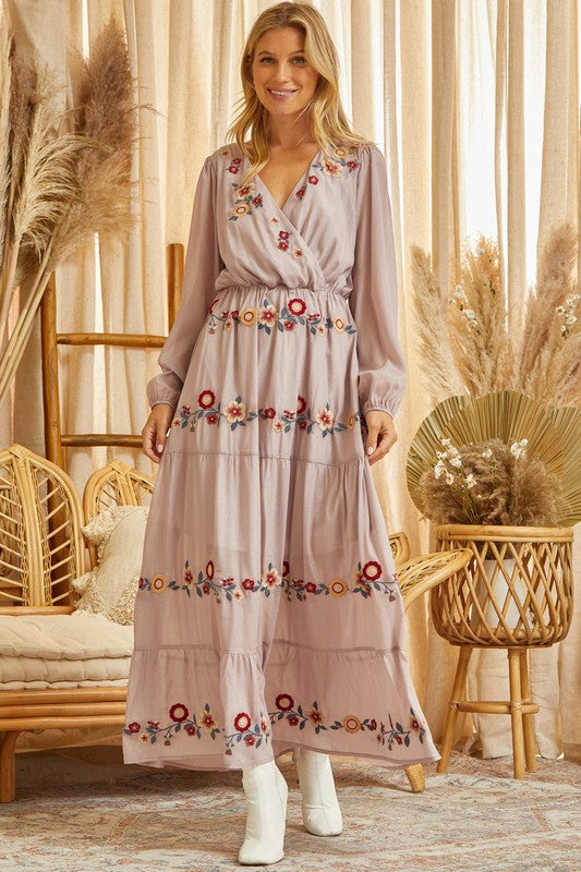 Embroidery Maxi Dress