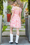 Textured Floral Babydoll Dress