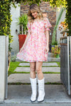 Textured Floral Babydoll Dress