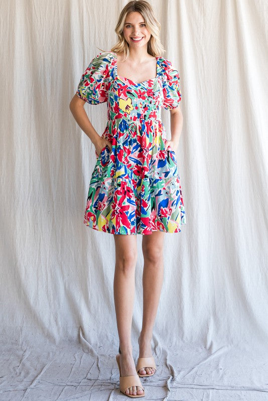 Floral Puff Sleeve Dress