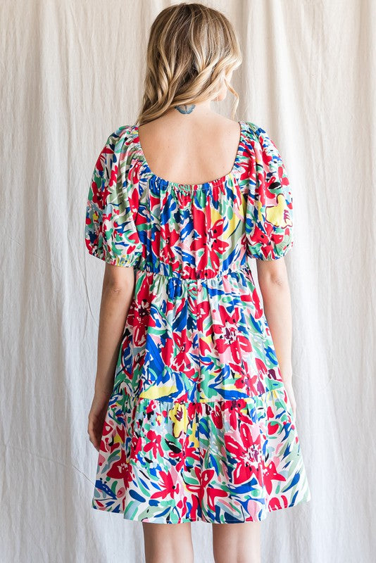 Floral Puff Sleeve Dress
