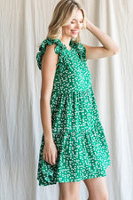 Ruffle Shoulder Tiered Dress