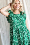 Ruffle Shoulder Tiered Dress