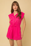 Collared Button Front Romper