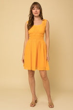 Smock Waist Sleeveless Scoop Neck Dress