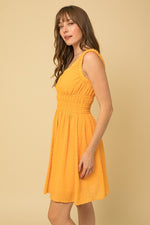 Smock Waist Sleeveless Scoop Neck Dress