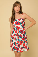 Tie Back Sleeveless Floral Dress