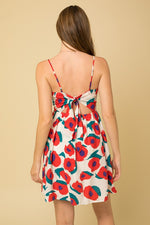 Tie Back Sleeveless Floral Dress