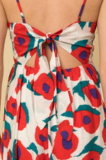 Tie Back Sleeveless Floral Dress