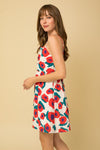 Tie Back Sleeveless Floral Dress