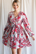 Long Sleeve V-Neck Dress