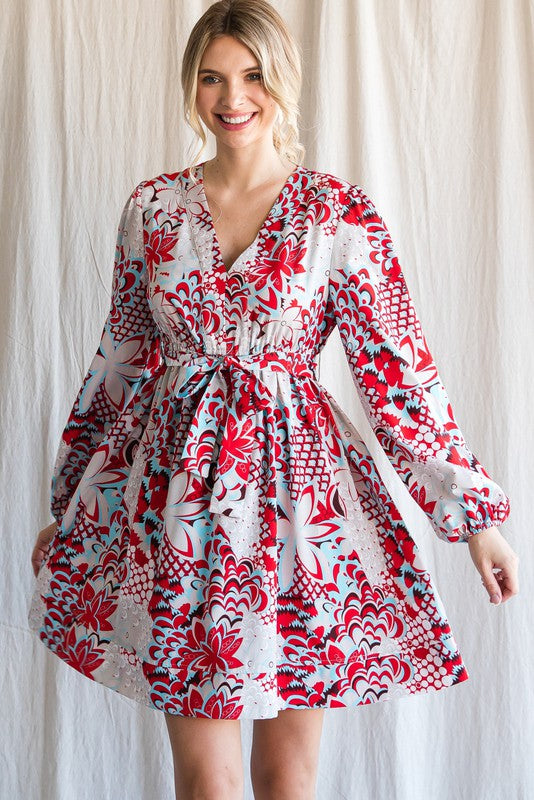 Long Sleeve V-Neck Dress