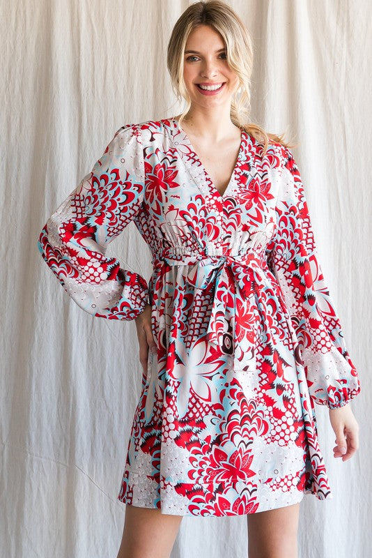 Long Sleeve V-Neck Dress