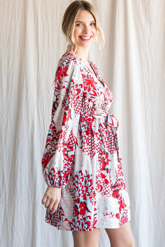 Long Sleeve V-Neck Dress