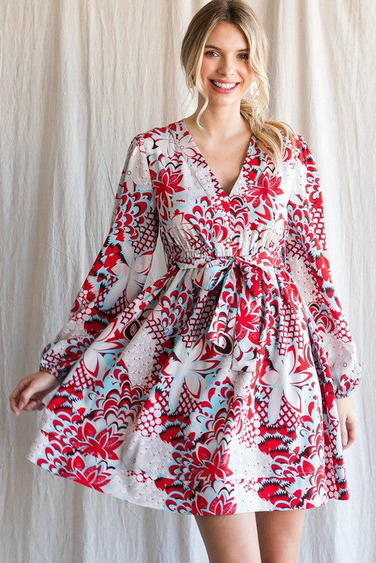 Long Sleeve V-Neck Dress