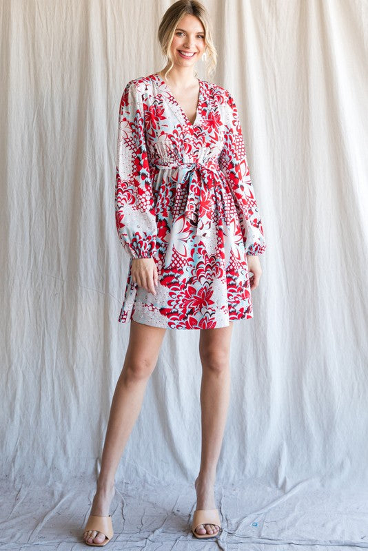 Long Sleeve V-Neck Dress