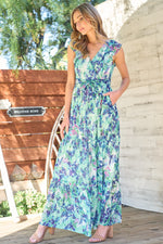 Flutter Sleeve Tiered Maxi Dress