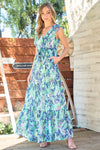 Flutter Sleeve Tiered Maxi Dress