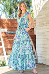Flutter Sleeve Tiered Maxi Dress