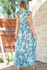 Flutter Sleeve Tiered Maxi Dress