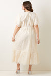 Cream Embroidered Maxi Dress (Plus Size)