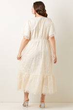 Cream Embroidered Maxi Dress (Plus Size)