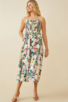Floral Print Smocked Bust Midi Dress