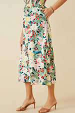 Floral Print Smocked Bust Midi Dress