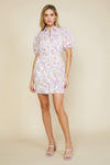 Floral Zip Front Shirt Dress
