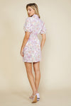 Floral Zip Front Shirt Dress