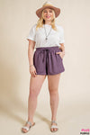 Elastic Waist Side Pocket Shorts (Plus Size)